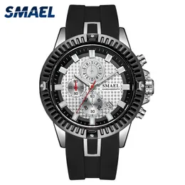 Nowe zegarki zespołu TPU Mężczyźni Wielofunkcyjny Dial Smael Watch Men Casual Zegarki 9088 Wodoodporne Relogio Masculino Zegarki Q0524