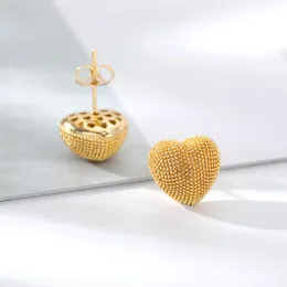Stud Heart Earrings For Women Gold Color Love Couple Gifts Trendy Simple Cute Romantic Jewelry Accessories Ear Bijoux Femme
