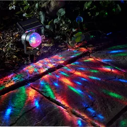 Lampade solari rotanti luci a led colorate lampadine a proiezione a risparmio energetico utilizzano 14500 lampada impermeabile da giardino per prato all'aperto
