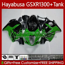 OEM Body + Tank för Suzuki Hayabusa GSXR 1300CC GSXR-1300 1300 CC 1996 2007 74NO.29 GSX-R1300 GSXR1300 96 97 98 99 00 01 GSX R1300 02 03 04 05 06 07 Fairing Kit Factory Green