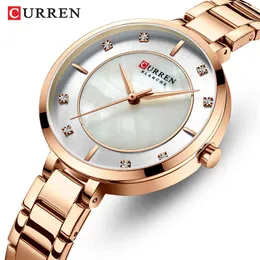 CURREN Woman Watches Top Brand Luxury Watch Women Rose Gold Quartz Wristwatch Fashion Ladies Watches Reloj Mujer Montre Femme 210517