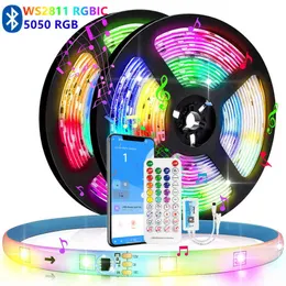 LED Strip RGBIC Dreamcolor 5050 RGB WS2811 Waterproof Fita Luces 15M 20M 30M Bluetooth Remote ControlDigital Programmable Rainb W220224