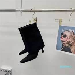 Designer Bailey Bow Boot Woman2021 Ранняя осень короткие ботинки обратный высокий каблук кожаный черный кофейный цвет шпилька маленький заостренный 6996