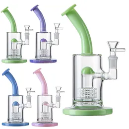 Matrix Dome Perc Hookahs Heady Glass Bongs Splash Guard Birdcage Percolators Water Pipes Green Blue Pink Purple Oil Dab Rigs