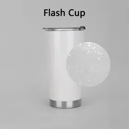 Flash vattenflaskor Lysande tumblers rostfritt stål Tumbler fluorescerande rånar Car Cup Ice Bar Cups 20oz