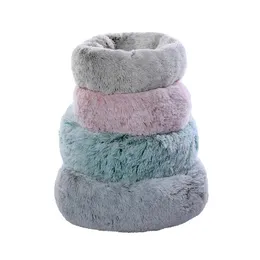 Kennels & Pens Thick Cutton Round Pet Dog Bed Super Soft Long Plush Pets Cat Mat Cats Nest Winter Warm Sleeping Dogs Kennel Sofa
