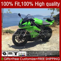 注射のフェアリングのためにKAWASAKI NINJA 600ccのZX 6R 6 R 636 600 CC 2009年から2012年13No.43 ZX600 ZX636 ZX6R 09 10 11 12 ZX636 ZX600C ZX6R 2009 2010 2011 2012 OEMのbodysファクトリーグリーン