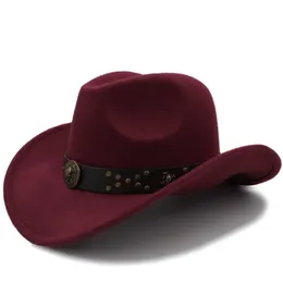 Berets Classic Women Men Wool Chapeu Western Cowboy Hat Winter Autumn Gentleman Jazz Cowgirl Sombrero Hombre Steampunk Cap Rozmiar 56-58CMBERET