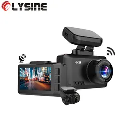 Câmeras traseiras do carro Sensores de estacionamento Olysine Ultra HD DVR GPS WiFi Dash Cam 4K Gesto PO Câmera 2160p Night Vision Video Recorder com 10