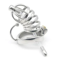 Men's 304 stainless steel chastity lock with conduit / trouser belt appliance arc band hook clasp c276-1