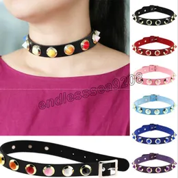 Sexy Hot Punk Harajuku Kragen HalskettePU Leder Halsband Punk Goth 100 % handgemachte Hals Schmuck Gothic Frauen Mode Candy Farben