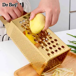 4 Sides Garlic Peeler Potato Vegetable Slicer Knife Ginger Melon Multifunctional Cucumber Slicer Stainless Steel Peeler Box 210406