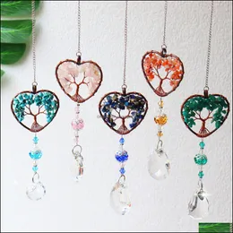 Pendants Arts, Crafts & Gifts Home Garden 5 Colour Hanging Crystal Suncatcher Stone Pendant Love Wind Chimes Beads Prism Maker Drops Hang Fo
