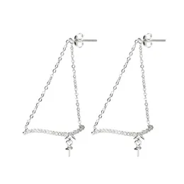 DIY EARRING INSTÄLLNINGAR Zirkoner Trådkedja Örhängen Dangle Pearl 925 Sterling Silver Smycken Fynd 5 Par