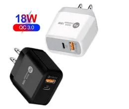 QC3.0 Quick type c charger 18W PD Wall Chargers Eu US UK Adapter For IPhone Samsung Htc PC Android phone