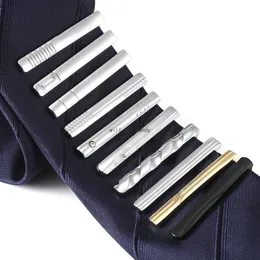 4CM Blank Stripe Tie clips For Men Bow Set Business Suit Formal Neck Links Tie Clip bar Fashion jewelry will and sandy