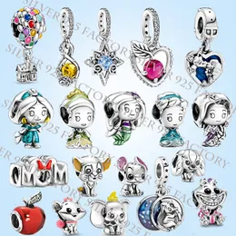 Top New 925 Silver Dis Charms Pendenti DIY Fit Pandora Braccialetto di fascino originale Braccialetto per gioielli da donna Regalo Donna Gioielli Cute Animal Princess Beads con scatola