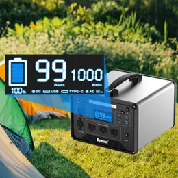 Typ C Solenergisystem Batteri 1000W Portable Power Station PSE FCC ETL Factory Supply PD DC AC Home Solar Outdoor i 110V 220V