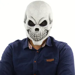 Halloween Scary Costume for Men Women Kids Deluxe Overhead White Morris Studios Men's Death Skull Bones Full Mask