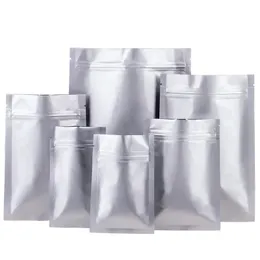 100 pcs/lot papier d'aluminium fond plat Zip sacs épais sac de stockage des aliments scellant sous vide aliments emballage thé éviter la preuve de la lumière