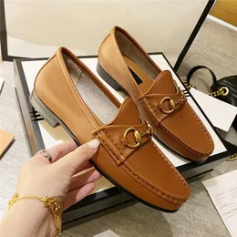 Trend Classic Horse Buckle Series Casual Loafers Sandals With Leather Outsole Leisure Shoe Luxury Brand Designer Shoes