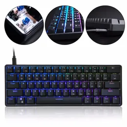 SK61 Key Gateron Switchs Mini Gaming USB Wired RGB LED Backlit Mechanical Keyboard Desktop