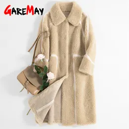 Vinter Kvinnor Högkvalitativ Faux Kanin Fur Coat Luxury Lång Loose Lapel Över Tjock Varm Plus Storlek Kvinna Plush S 210428