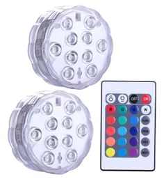 Led remote c-ontrol Lampada da parete candela subacquea acquario IP68 impermeabile 10 luci Home Deco piscina subacquea paesaggio vaso centro commerciale palcoscenico gf755