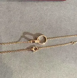 V Gold luksusowej jakości podwójny pierścień połącz wisiorek naszyjnik w kolorze róży dla kobiet biżuteria ślubna na prezent ma pieczęć PS4787
