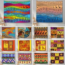 Arazzo etnico Poliestere Bohemian Wall Hanging Decor Blanket Stile Africano Yoga Sleeping Tapestry Mandala Tessuto da parete 210609