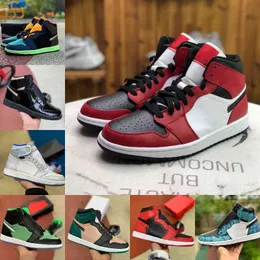 Air Jordan 1 retro jordans  Nike VENDER NUEVO 1 1s zapatos de baloncesto hombres mujeres corbata tinte og bio hack bombilla azul unc patent