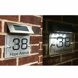 House Sign Plaques Door Number Personalised Name Plate Address Solar Light Acrylic Other Hardware