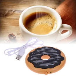 Office Gadgets Giant Donut Cup Warmer Söt Hot Cookie Mug Warm Coaster Tea Coffee Beverage USB Powered Heater Biscuit Tray Pad