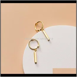 Hie Drop Delivery 2021 S925 STERLING SIRE HOOP ONE WORD PENDANT BOHO JEWELRY FREND EARRINGSミニマリズムBrincos Pendientes for WomeWSR3G