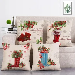 Kudde/dekorativ kudde Chrismtas Flower Cushion täcker kreativa juldekorationer för hemåret Gift Xmas Party Supplie T330