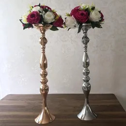 Świeczniki 60 CM/24 "metalowy świecznik wazon na kwiaty ozdoba na środek stołu stojak na imprezy podłoga ołowiu drogowego dekoracje ślubne