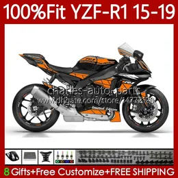 Обтекание инъекции для Yamaha YZF R 1 1000CC YZF-R1 2015-2019 104NO.132 Gloss Orange YZF R1 1000 куб.