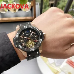 Erkekler Hollow İskelet Arama Tasarımcısı İzle 46mm Otomatik Mekanik İzle 2813 Hareket Kendini Rüzgar Kauçuk Başkan Saatı Süper Parlak Orologio di lusso