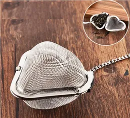 Stainless Steel Tea Strainer Locking Mesh Infuser TeaBall Filter for Teapot Heart Shape Teas Infusers SN2505