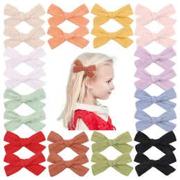 2 pçs / lote cores sólidas arcos clipes de cabelo para meninas bonitos cabanas de algodão bowknot barrettes headwear crianças acessórios de cabelo presentes