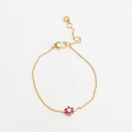 Vintage Women Armband 2021 Koreansk Fashion Gold Chain With Crystal Flower Ornament för Charm Lady Gift Smycken Tillbehör