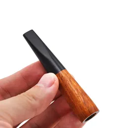 Premium Ebony Wood Smoking Pipes Creative Filter Mouthpieces Wooden Pipe Tobacco Cigarette Holder Standard Cigarettes Pocket Size