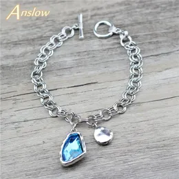 Charm Armband Anslow Fashion Jewelry Trendy Retro Chain Oregelbunden Crystal Vintage Armband för kvinnor Girls Female Christmas Gift Low0822LB