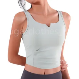 lu-SP252 traje de yoga Nuevo sujetador de yoga chaleco deportivo de una pieza para mujer en forma de U hermosa espalda desmontable para correr ropa de fitness con el logotipo de la marca