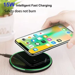 10W 15W Qi Wireless Charger Pad for IPhone 12 13 pro max mini 11 XS 8 Mirror Fast Charging Samsung S20 With Retail Box High Quality