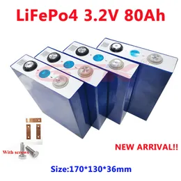 24PCS 3.2Vリチウム鉄リン酸細胞LifePO4 80AHパワーバッテリー256Wh DIY 24V 48V 240AH 6000Wモーターホームボートエビケ