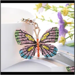 Trendy Fashion Ins Luxury Designer Pretty Colorful Diamond Rhinestone Butterfly Bag Charms For Women Girls Z2Wbq Clj1U
