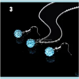 Earrings Sets Jewelryearrings & Necklace Women Classic Retro Tibetan Sier Crystal Pendant Bracelet Set Jewelry For Girls Party Wedding Drop