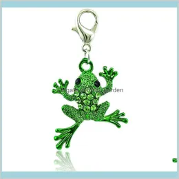 أزياء بالجملة مع جراد البحر Clasp 2 Color Rhinestone Frog Animals Diy Pendants Jewelry Making Accessories Glefb ndbte