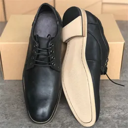 Designer Oxford Skor Toppkvalitet Svart Kalvskinn Derby Klänning Sko Formell Bröllop Low Heel Lace-up Business Office Trainers Storlek 39-47 022